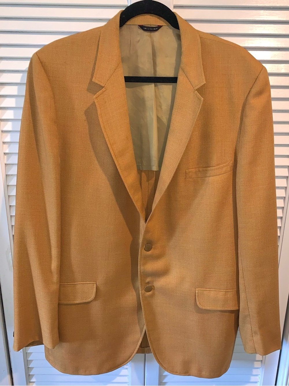 VTG 70s Towncraft JCPenney Mustard Yellow Sport Coat Blazer Mens 42 L